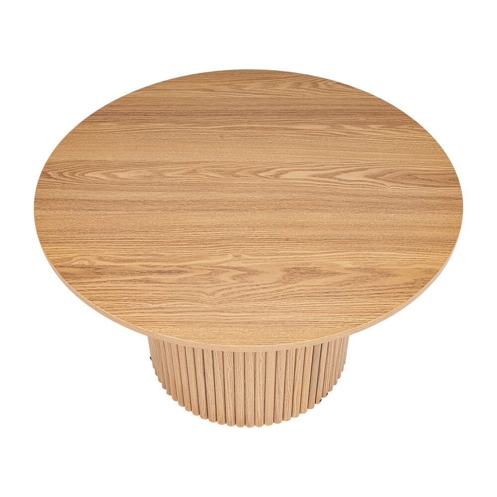 NNEDSZ Luxe Ribbed Round Coffee Table Wooden