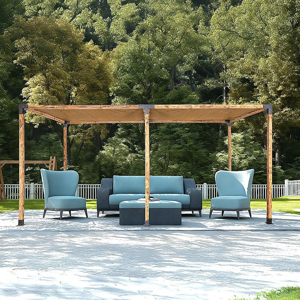 NNEDSZ Roof Pergola Gazebo Shed Matte Black Steel Brackets and Coffee Screen DIY Kits