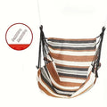 NNEDSZ Colorful Striped Hammock Chair with Ropes and Storage Bag - Brown Stripes