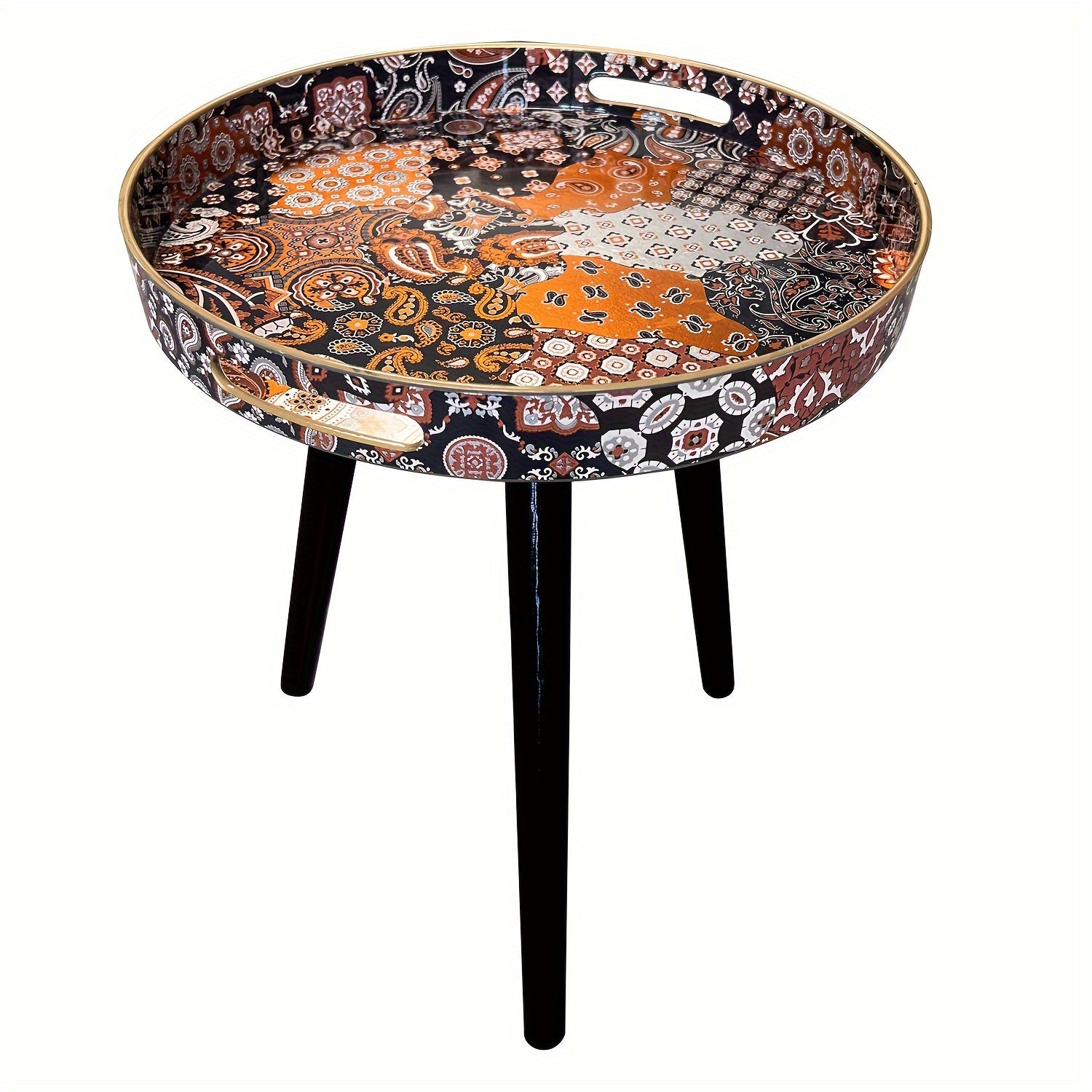 NNETM Boho-Chic Blue Coffee Table with Tray