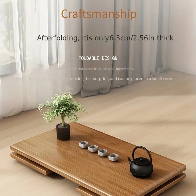 NNETM Folding Bamboo Coffee Table - Tatami-Style