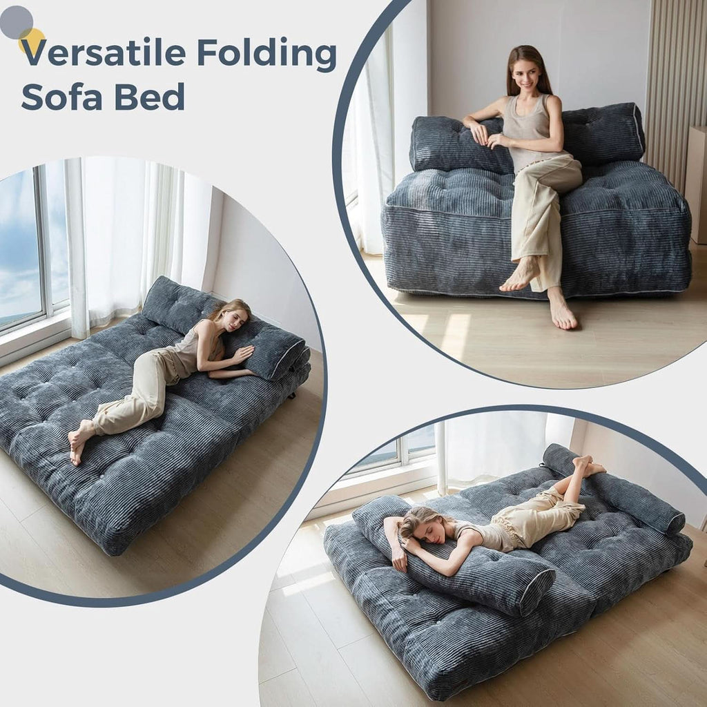 Foldable Sofa Bed With Lumbar Support (Graphite Grey)