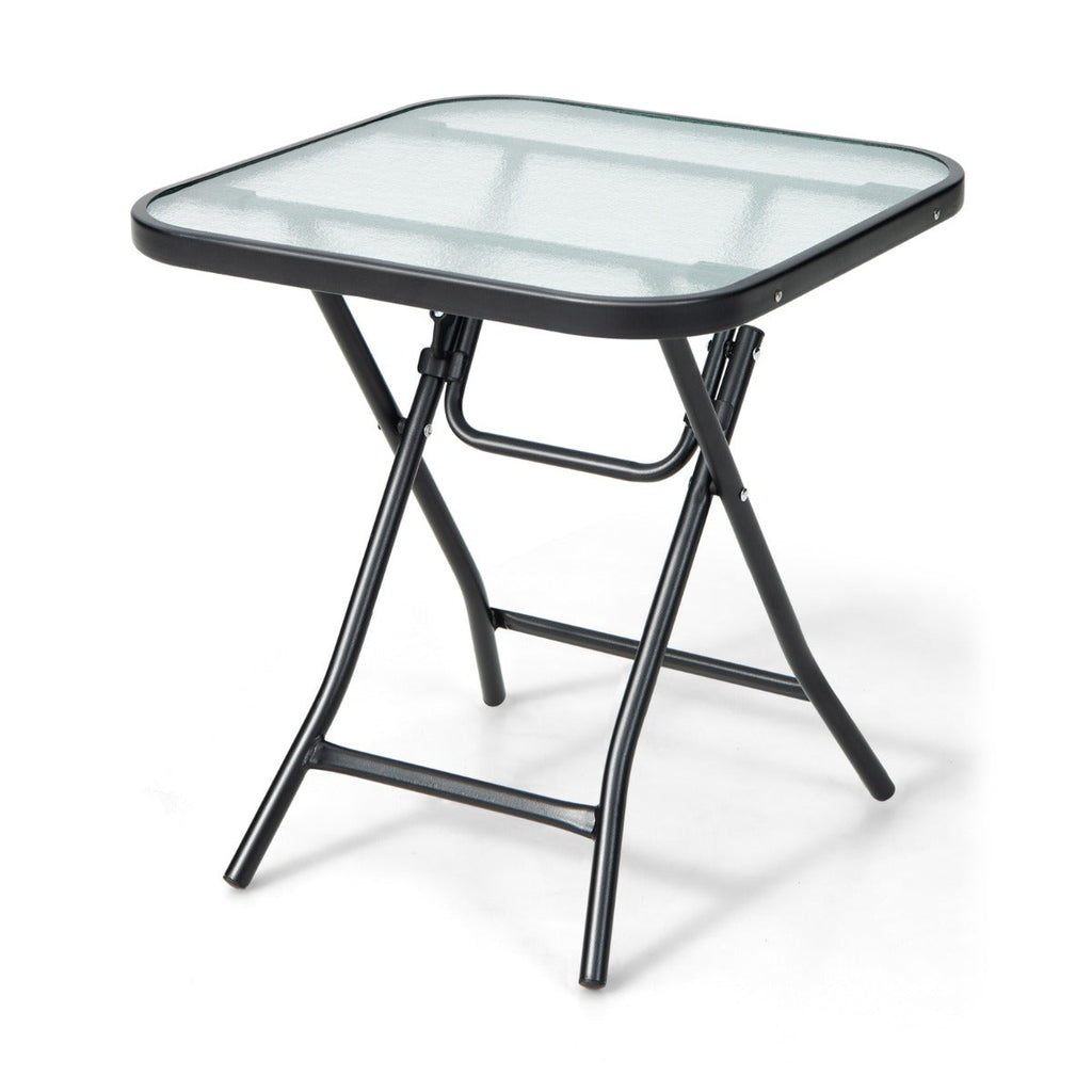 NNECW Folding Coffee Table with Tempered Glass Tabletop
