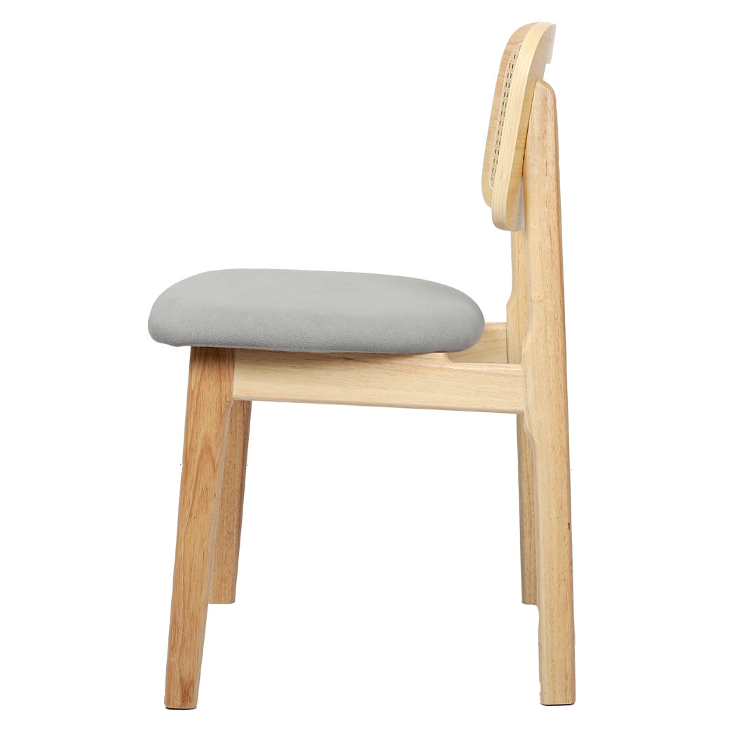 Levede Dining Chair Wood Rattan Armless Natural x6
