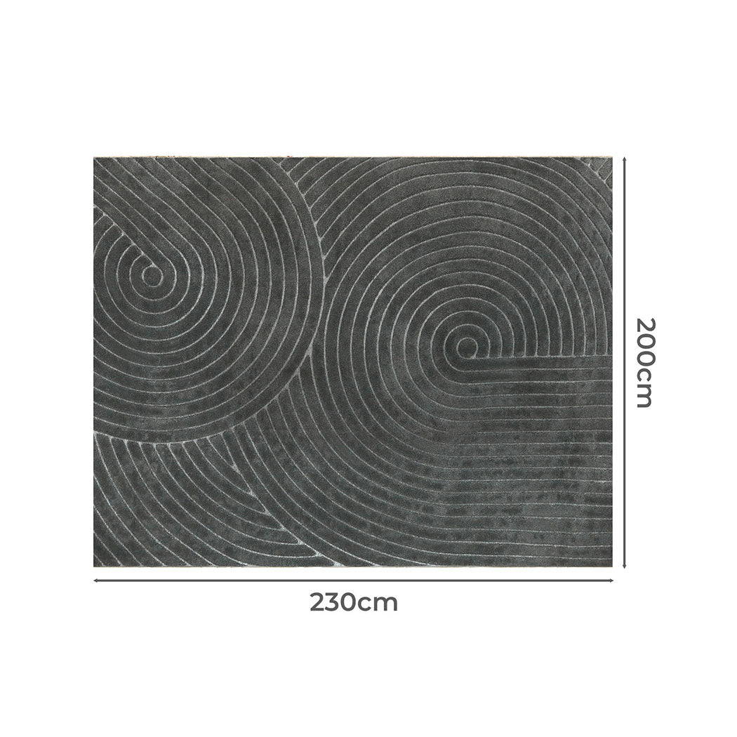 Marlow Floor Rug Soft Polyester Carpet Non Slip Plush Shaggy Rugs Geometric