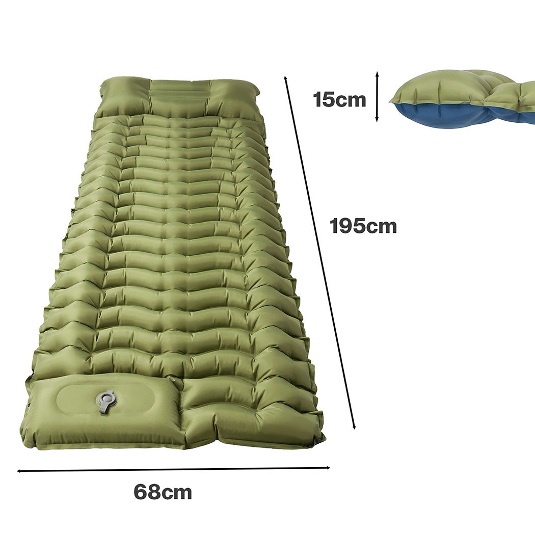 Mountview Camping Sleeping Pad Ultralight Inflatable Mattress Bed Pillow Hiking