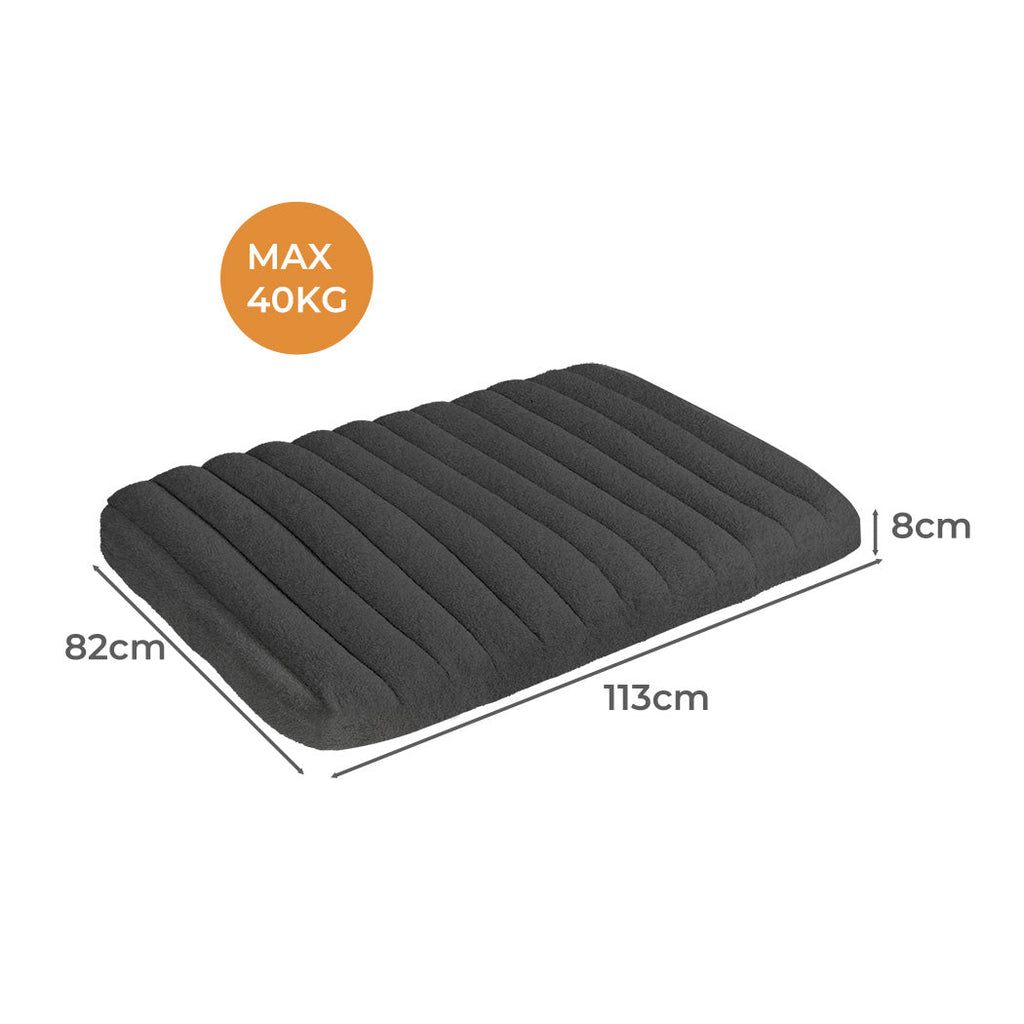 Pawz XL Size Orthopedic Dog Bed with Sherpa Plush Removable Cover in Grey