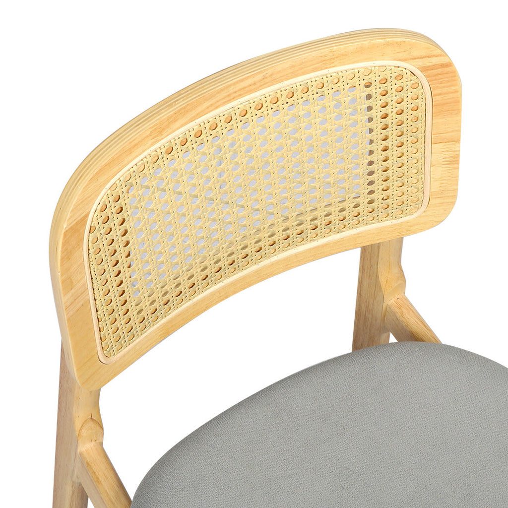 Levede Dining Chair Wood Rattan Armless Natural x6