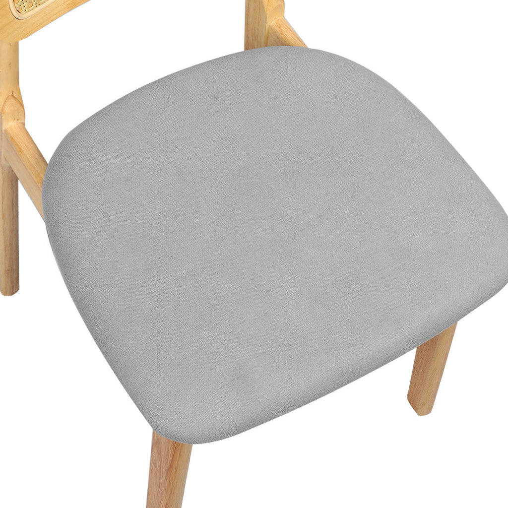 Levede Dining Chair Wood Rattan Armless Natural x6