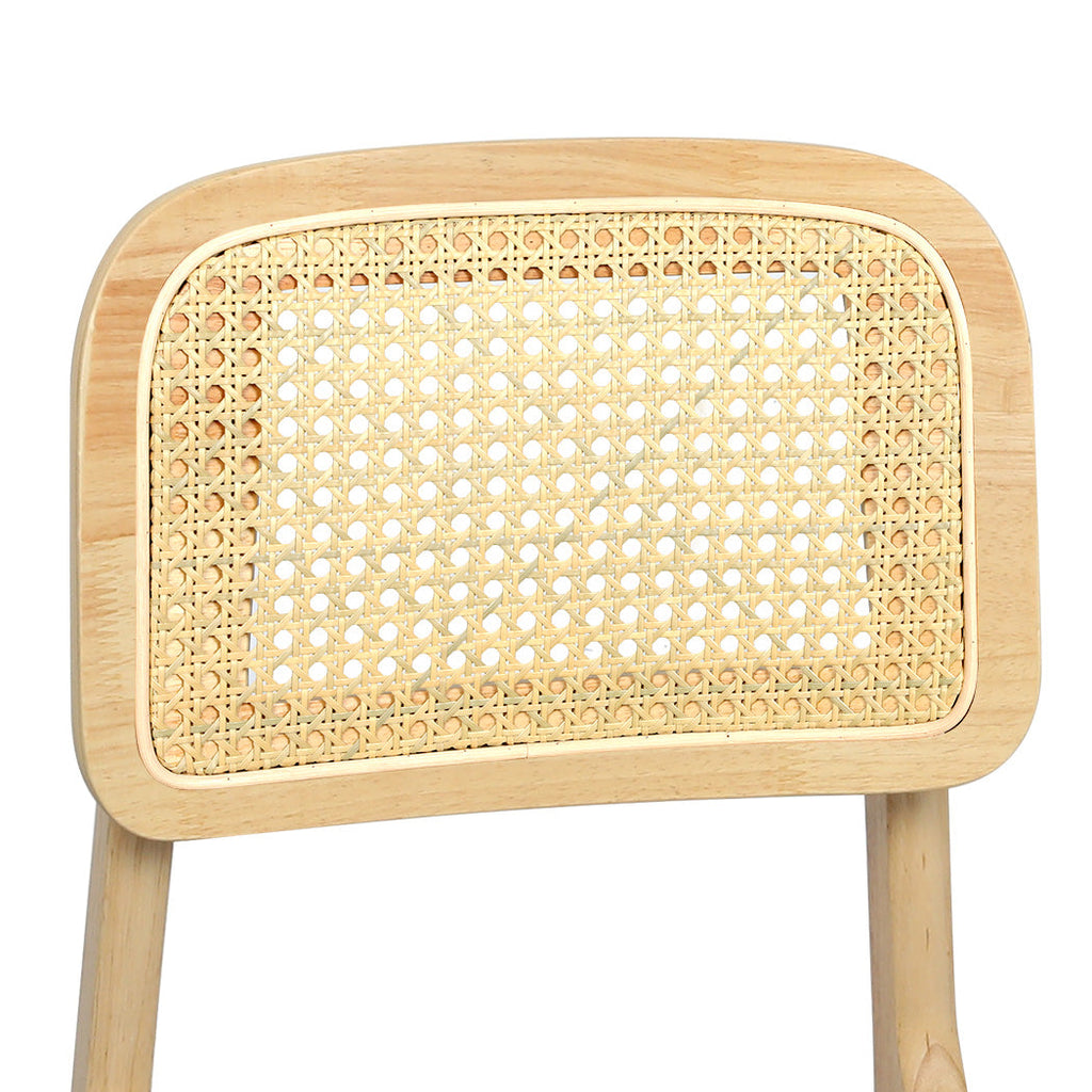 Levede Dining Chair Wood Rattan Armless Natural x6