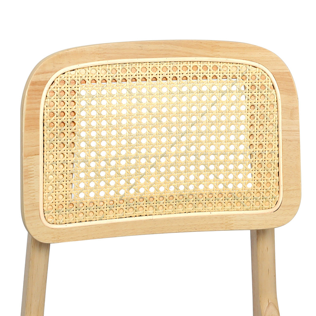 Levede Dining Chair Wood Rattan Armless Natural x6