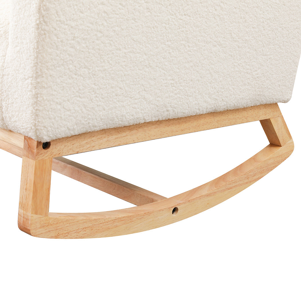 Levede Rocking Chair Ottoman Footrest With Side Pocket