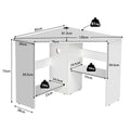 NNECW White Corner Computer Desk with Management Hole for Home Office
