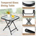 NNECW Folding Coffee Table with Tempered Glass Tabletop