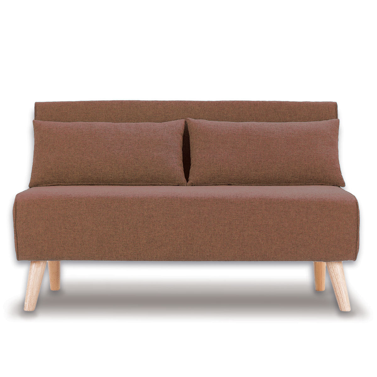 NNEDPE Sarantino 2-Seater Adjustable Sofa Bed Lounge Faux Linen - Brown